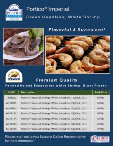 Portico® Imperial Ecuadorian GH White Shrimp, Block